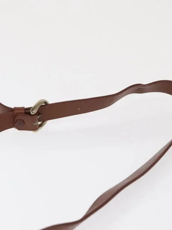 Burberrys Purse Shoulder Bag Leather Brown Gold Auth - Picture 10 of 15